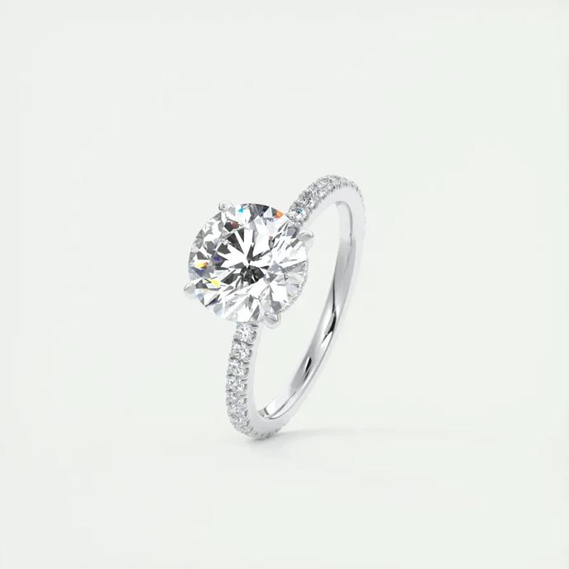

Classic 925 Sliver Engagement Wedding Promise Ring 8mm 2 Carat Round D-E Moissanite Finger Rings for Women Jewelry GRA 4&2CT 8MM moissanite