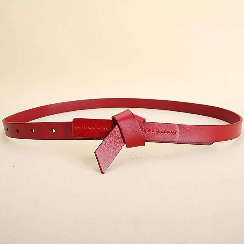 

Genuine leather fashion belt for women - korean style skirt belt, wide waist cincher, minimalist real leather belt 100cm красный