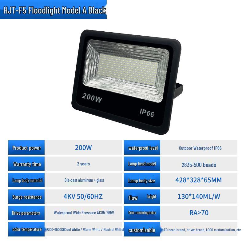 Super Bright LED Waterproof Outdoor Floodlight for Construction Sites and Courtyards