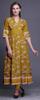 Bimba Gold Leaves & Peony Floral Printed Womens AnarkaliA  KurtiA  Kurta Flared Maxi Blouse