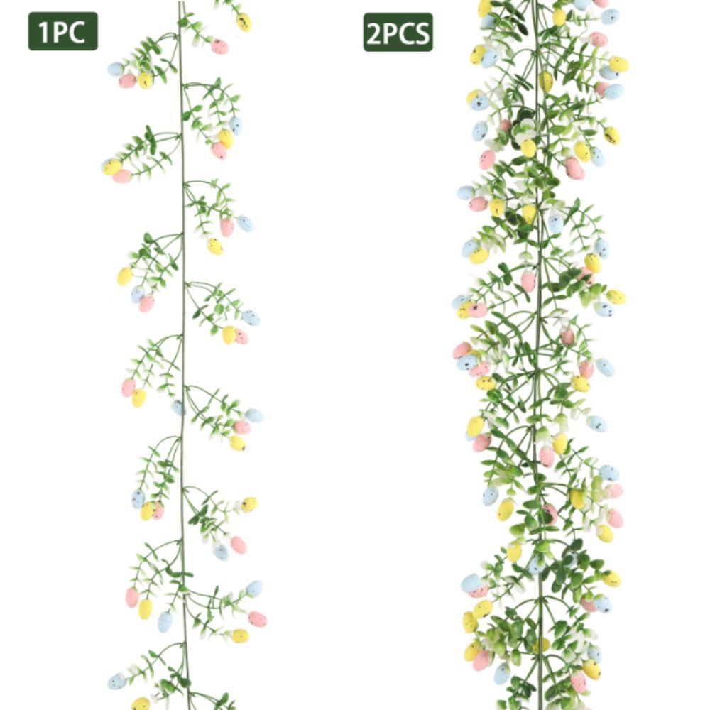 Colorful Design Easter Egg Wreath Green Vine Long Green Plant Wall Hanging  Wedding Atmosphere