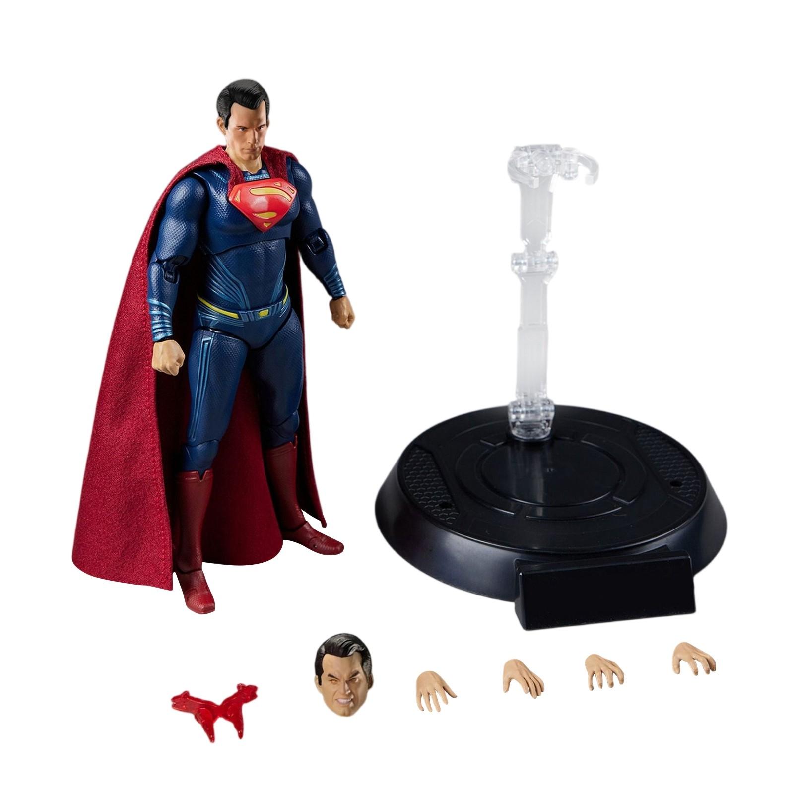

Articulated Male Superhero Action Figure with Removable Cape Interchangeable Hands and Display Stand Collectible Model Toy for Display and Collection One Size синий