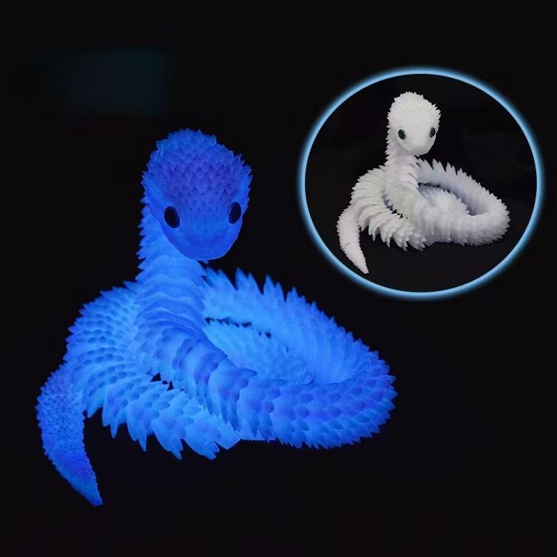 3D Printed Snake Movable Joint Fidget Toy Figurine Simulation Snake Office Desktop Ornament Gifts Crafts Figurines Miniatures