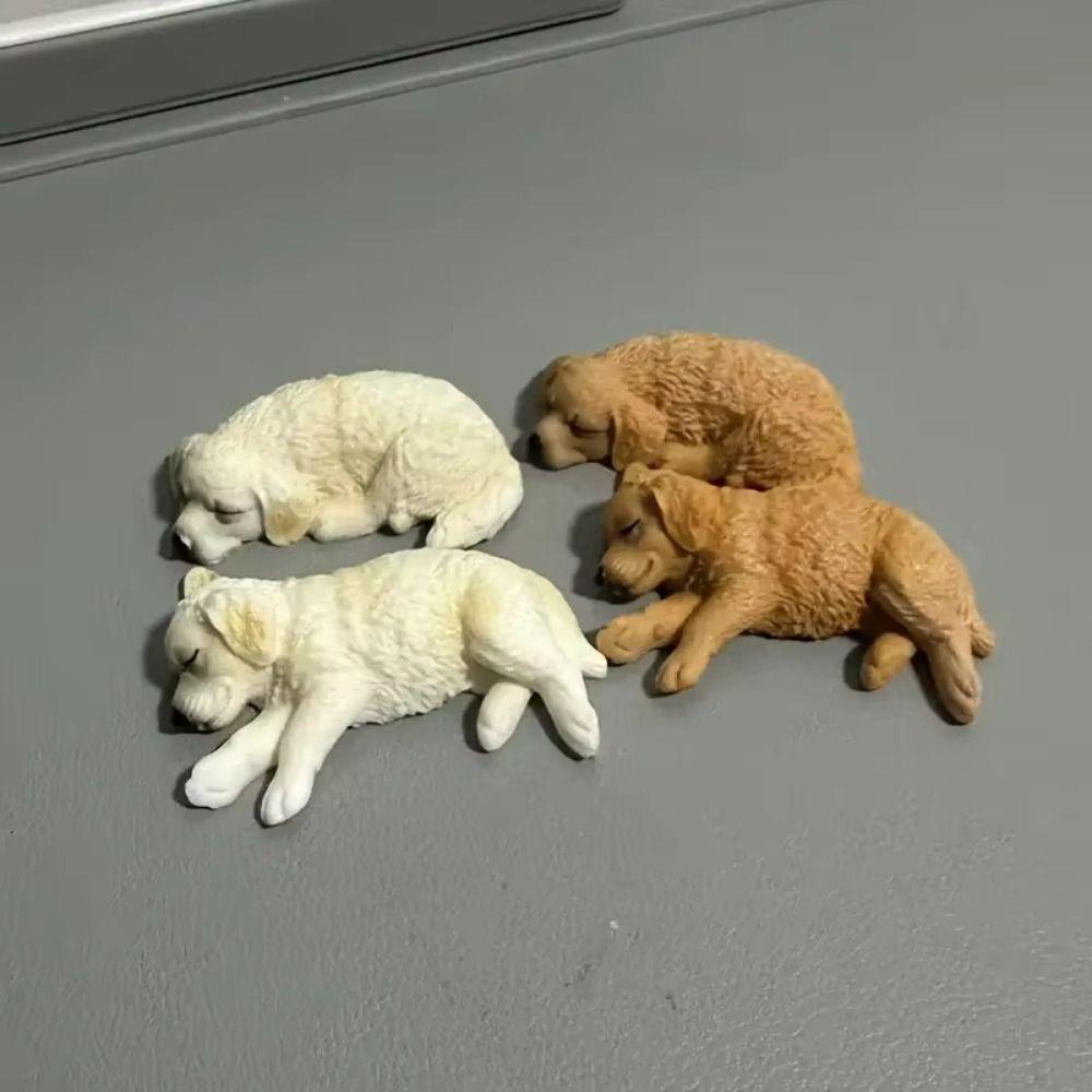 Sleeping Dog Car Ornaments Simulated Golden Retriever Model Dog Toy Figure  Birthday Gift