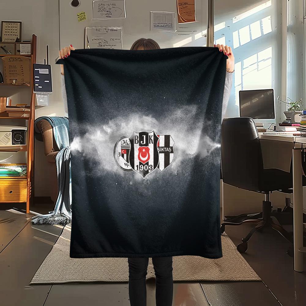 Beşiktaş Gymnastics Club Tištěná flanelová deka, Vysoce kvalitní, Pohodlná pro všechna roční období, Domácí dekorace, Teplo a pohodlí
