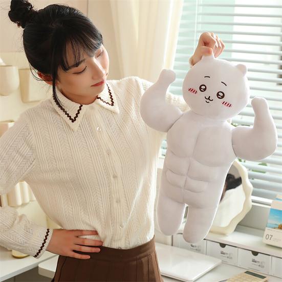 Soft Plush Toy PP Cotton Filling Cartoon Muscle Doll Gingerbread Design Plush Stuffed Toy Holiday Home Decoration