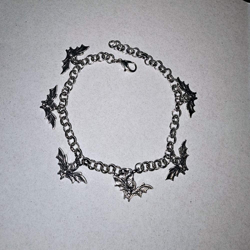 Gothic Cute Little Ghost Bat Charm Pendant Bracelet for Men Women Halloween Party Vampire Punk Creative Jewelry Accessories Gift