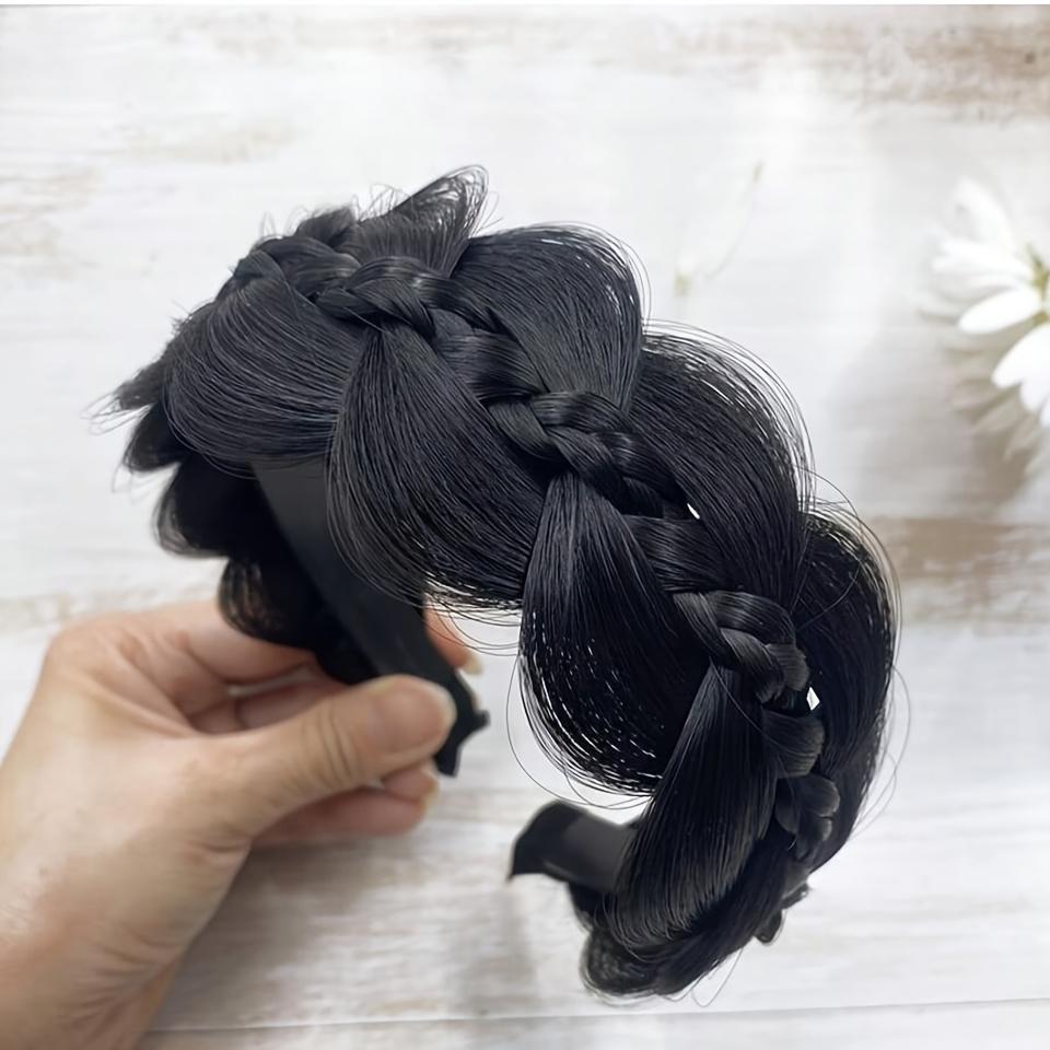 Geflochtener Haarhalter Stirnband Perücke Synthetisches Haar Twist Synthetische Zöpfe Kopfschmuck Zopf Haarverlängerungen für Damen Elastische Perücken Haarverlängerungen