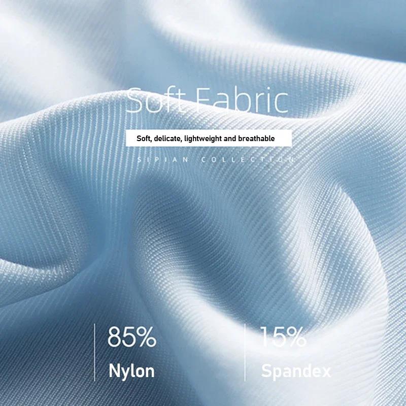 2PCS Summer Men Ultra-thin Boxers Briefs Ice Silk Seamless Underwear Sexy Lingerie Underpants Shorts Solid Breathable Panties