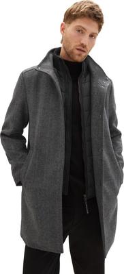 Tom Tailor Coat with a Multi-layered Pattern (1037362) Dark Gray Black Herringbone