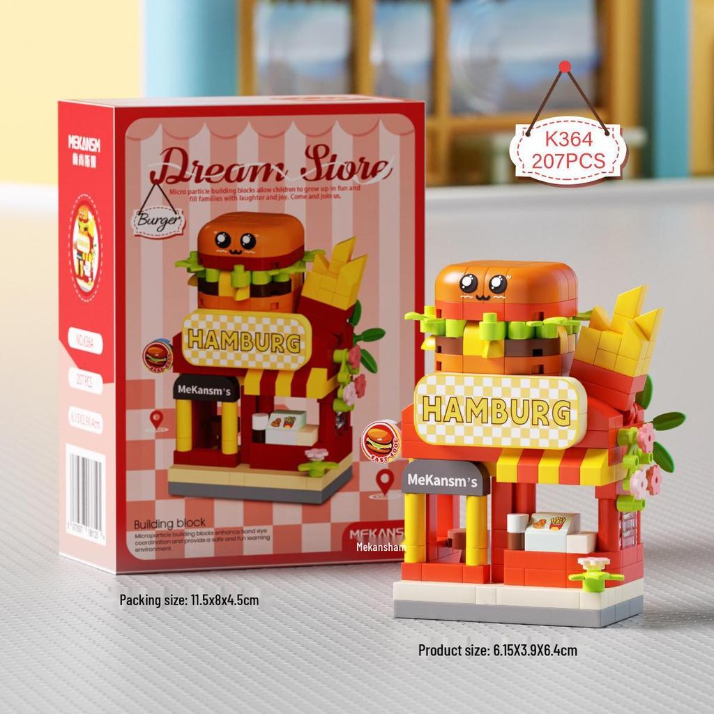 Forest Log Cabin & Windmill Treehouse Building Set - Compatible with LEGO, Educational Blocks for Kids