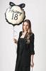 Balon Foliowy Happy 18 Urodziny Czarna Kokarda Osiemnastka Party 47X53Cm