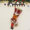 Santa Claus Snowman Elk Bottom Plaid Candy Bag Decoration