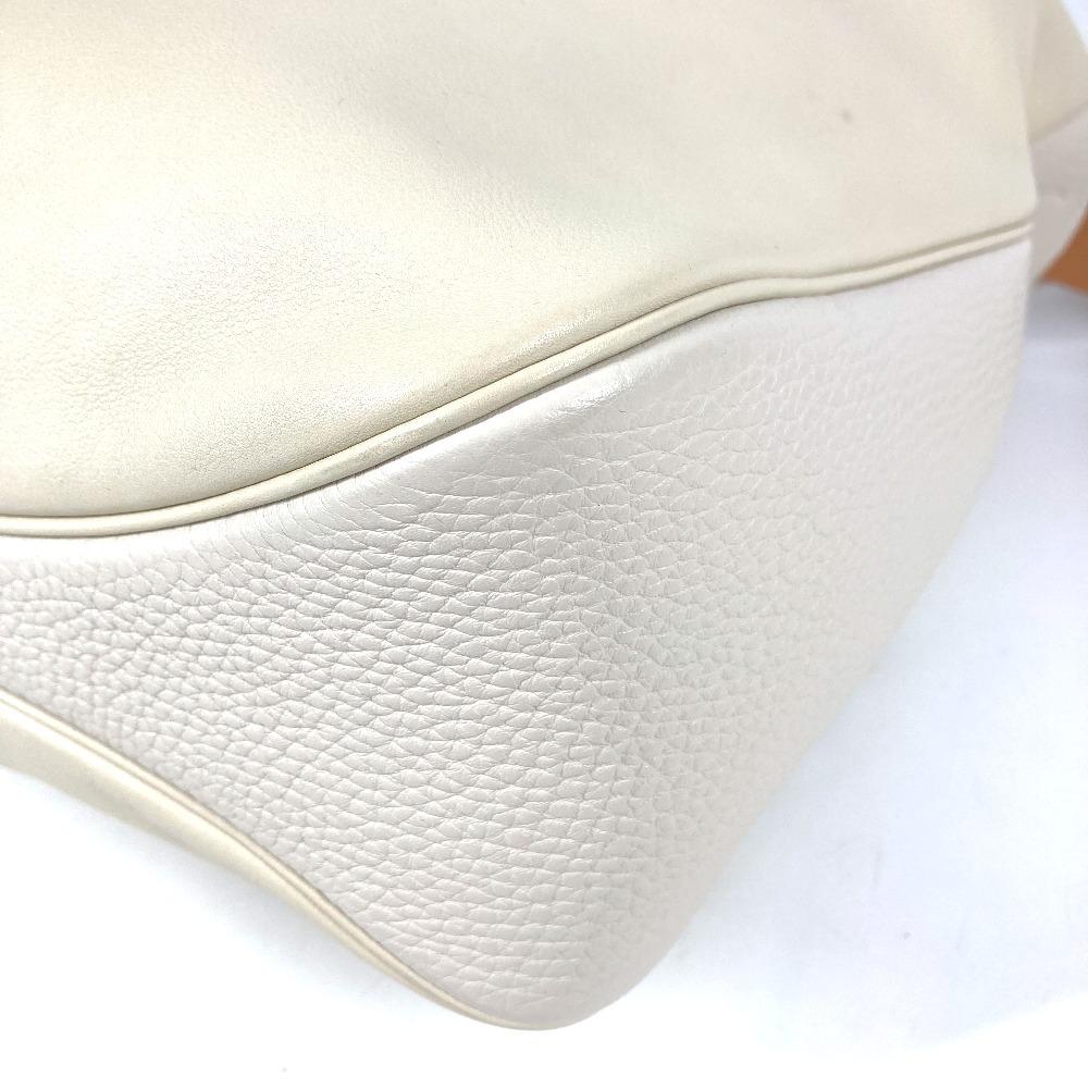 HERMES Wilvort 24 Tote Bag Shoulder Bag Leather IvoryBased/Brown