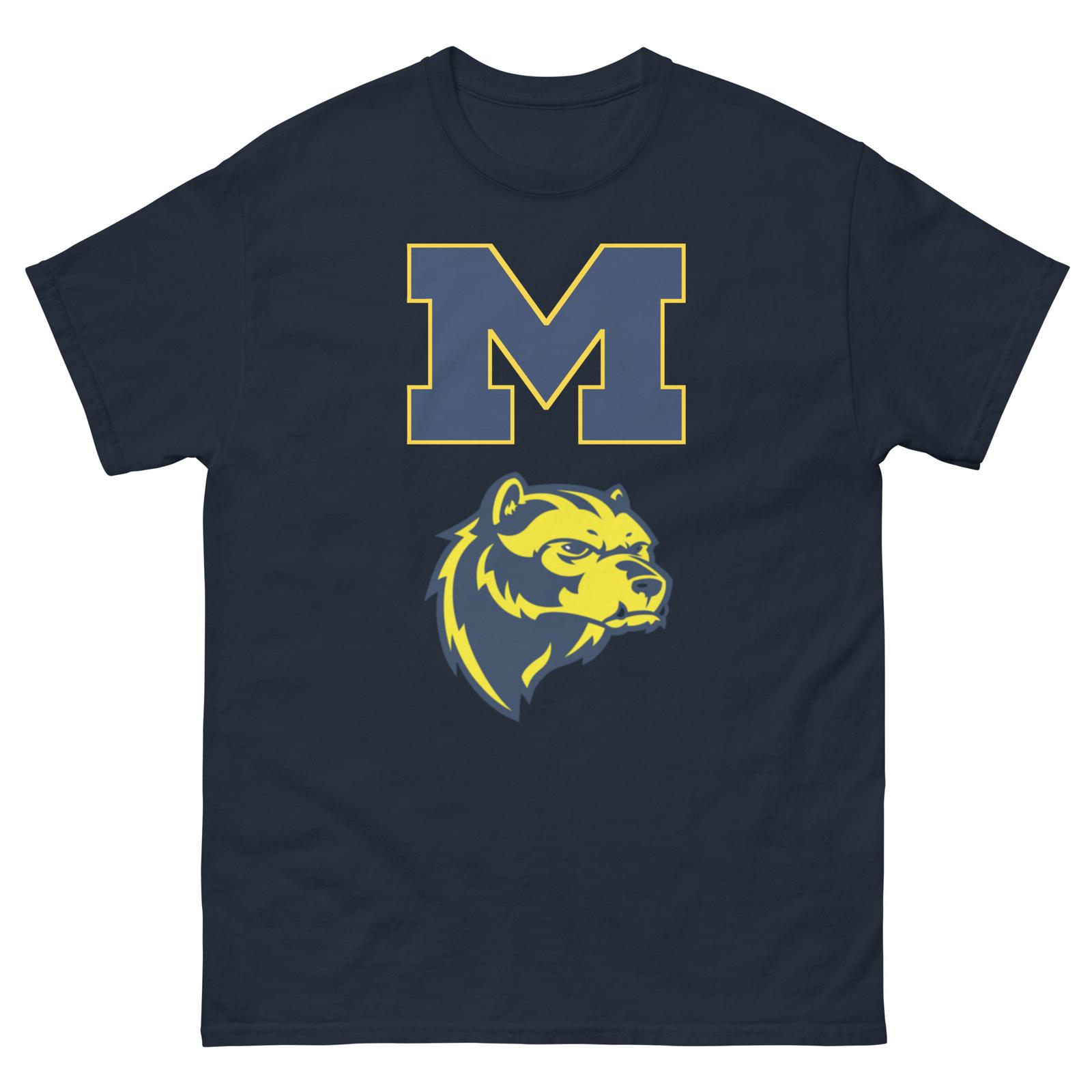 Michigan Wolverines Tee, U of M Mascot, Michigan Wolverines T-Shirt Mens Womens Tees Top, Unisex 4XL
