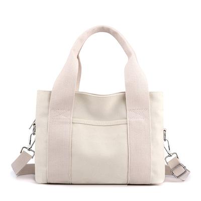 Single Shoulder Bag Women's Bag Trend All Simple Fashion Korean Version of Solid Color Portable Large Capacity Canvas Bag