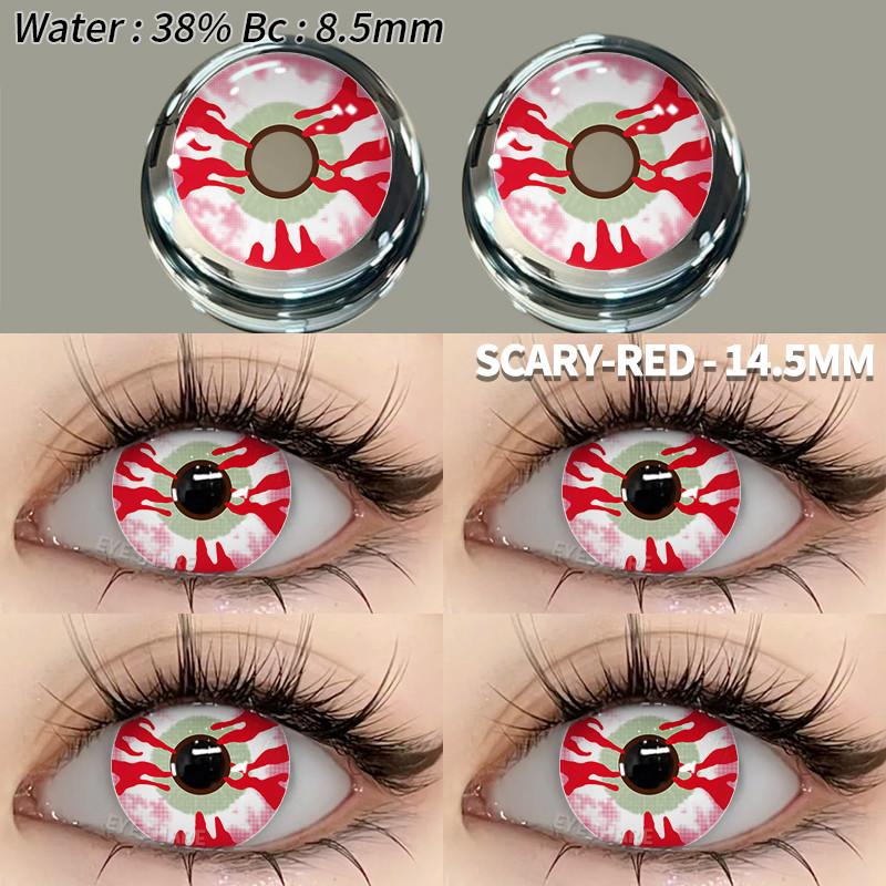 EYESHARE DEMON Red Cosplay Contact Lenses for Eyes Blood-red Pupils Halloween Eye Lens White/Black Softlens