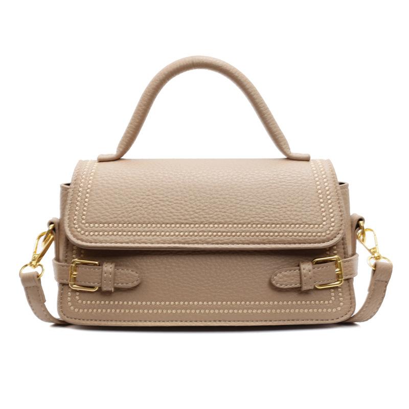Retro fashion simple texture handbag spring new versatile shoulder messenger bag small square bag women