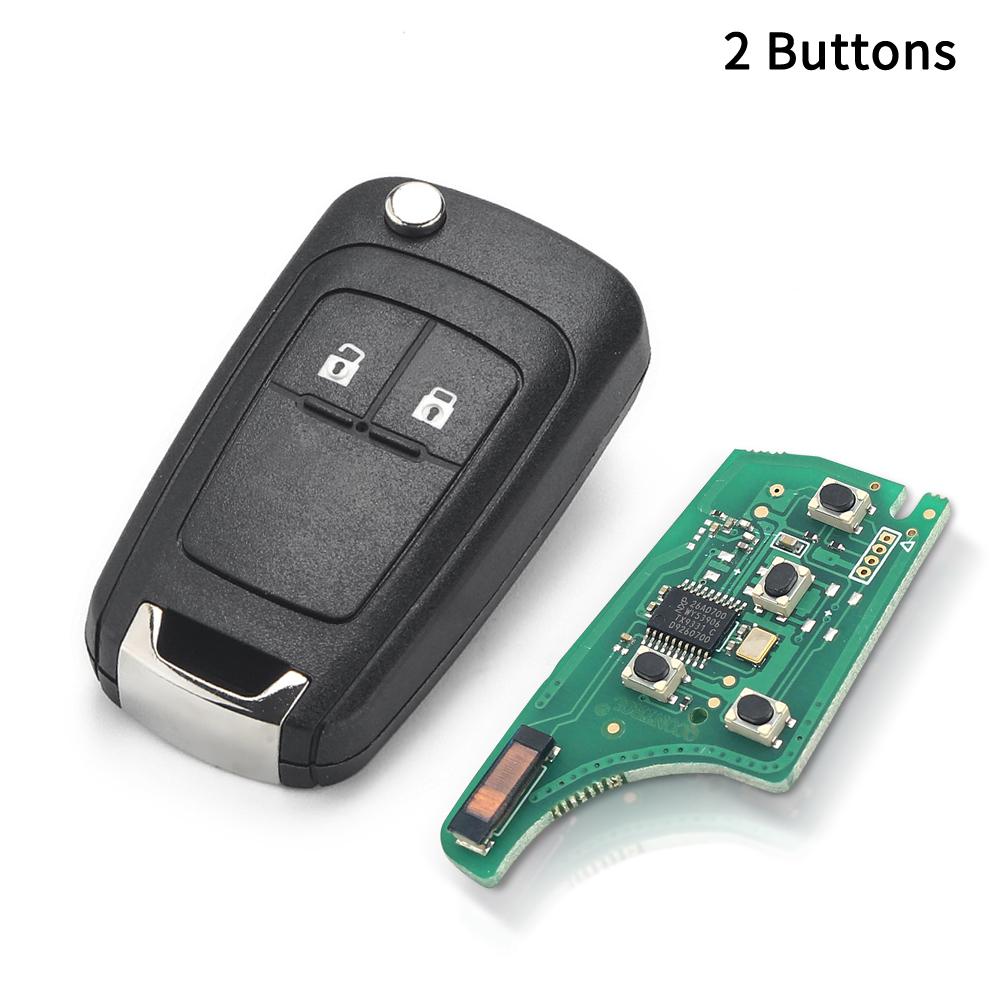 KEYYOU Remote Key Car Alarm For Chevrolet Cruze Malibu Aveo Spark Sail 2/3/4/5 Buttons 433MHz Fob ID46 Chip With HU100 Blade