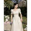 Champagne Color Elegant Fitted Graduation Dress For Women | Bridesmaid Gown | Perfect Wedding Dress