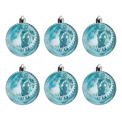 6 pz/scatola Ornamento Albero di Natale Palle di Natale Trasparenti Ornamenti Pendenti Natalizi