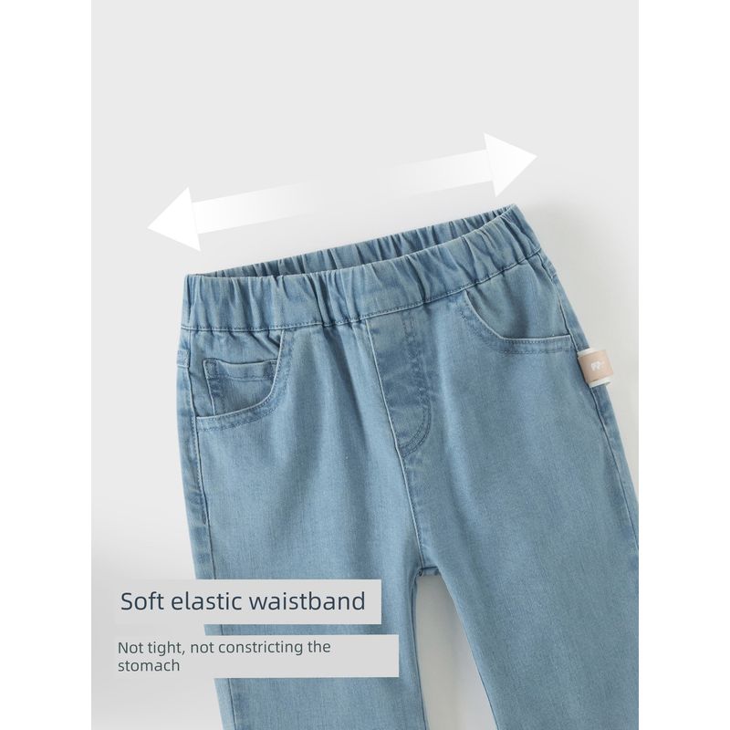 David Bella Children's Pants 2026 New Model Girls' Jeans Baby Girl Cropped Pants Class a Spring Outfit Flared Pants