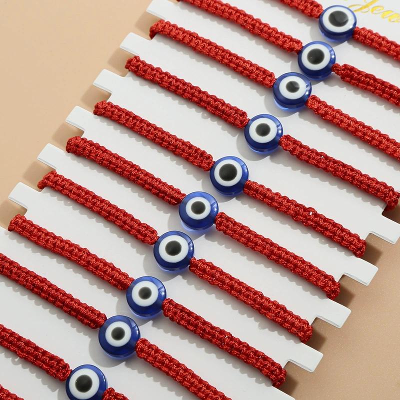 12pcs/set Blue Eye Charms Bracelet for Women Men Adjustable Red Rope Braid Chain String Bracelet Fashion Zircon