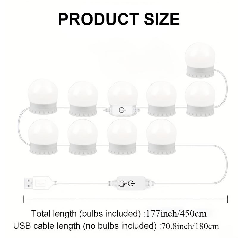 נורות LED ניתנות להסרה מנורת מראת איפור מקצועית USB Power מראה קוסמטית אור הוליווד שולחן איפור נורות יהירות