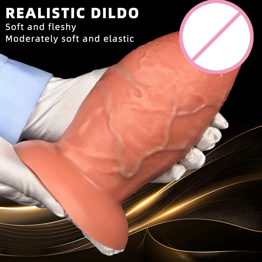 23 * 10CM Large And Oversized Anal Plug Penis Liquid Silicone Dual Hardness Simulation Oversized Dildo Adult Sex Toy