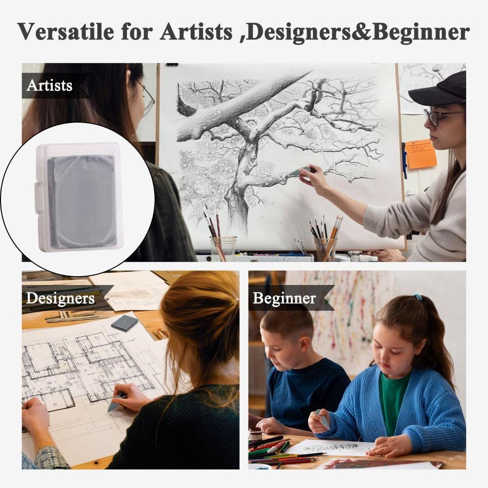 4Pcs Moldable Sketching Erasers Grey Art Eraser Art Supplies Plasticity Erasers  Pastel Artists