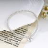Korean S925 Sterling Silver Pearl Heart Bracelet - Elegant Retro Geometric Design for Women