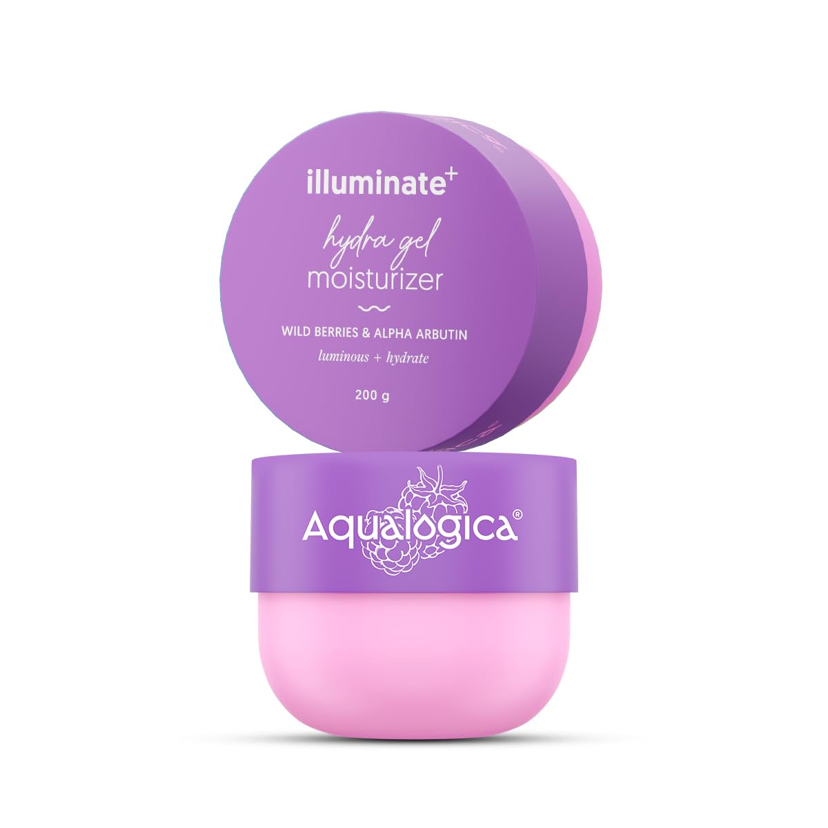 Aqualogica Illuminate + Hydra Gel Moisturizer 200g X Pack of 2 for 24 Hour Hydration & Radiant Skin