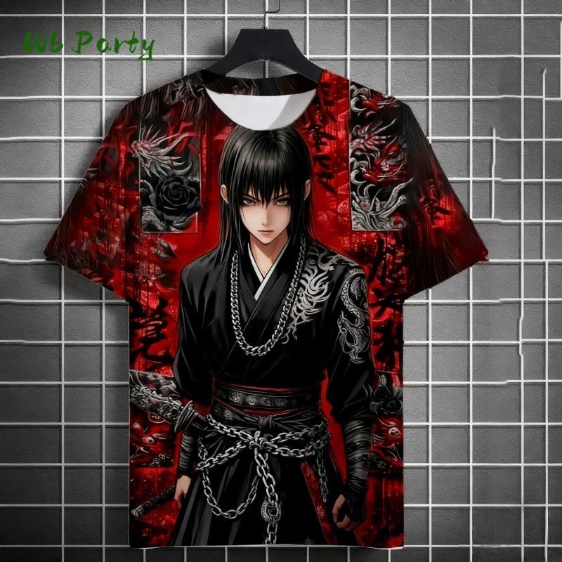 Manga Girl Print T-Shirt Japanese 3D Print Top Personality Anime