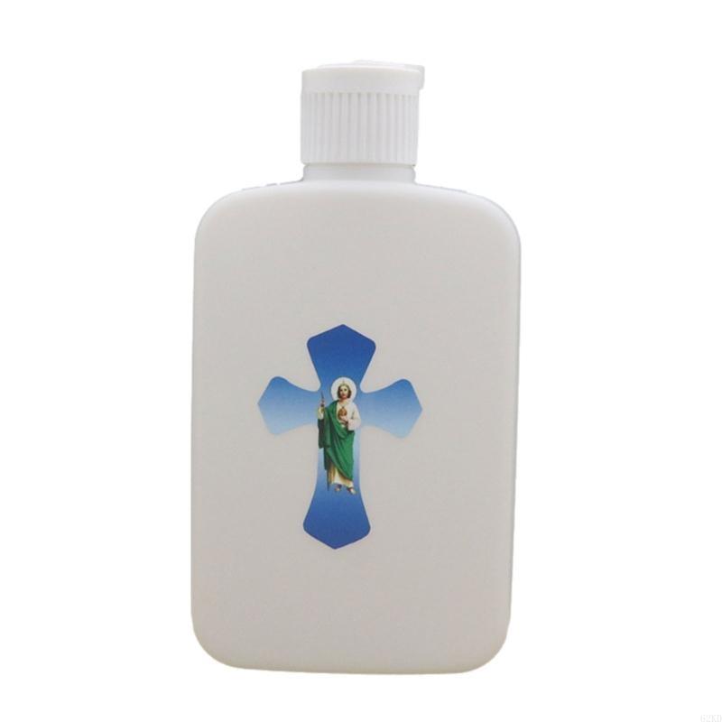 62KD Holy Water Bottle Religious Refillable Holy Water Container Baptisms Lotion Bottle with Screw Lid Catholic Accessories