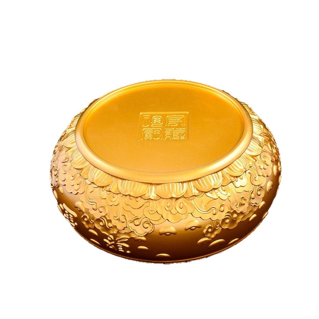Brass Auspicious Clouds Yuanbao Treasure Basin Desktop Ornament