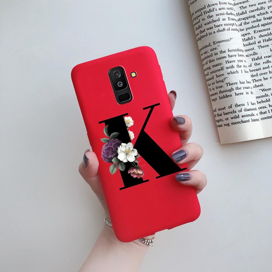 for Samsung Galaxy A6 2018 phone case A600 A600F for Samsung A6 a 6 plus 2018 A605 A605F A6plus case Beautiful 26 Letters cover