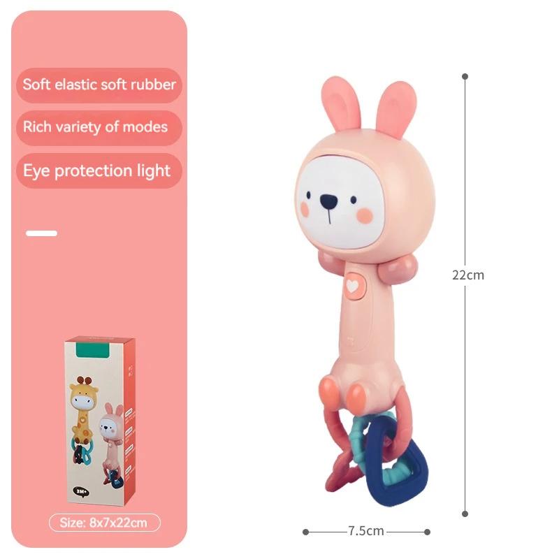 Baby Musical Rattle ToyLightUp Teether & Sensory Chew, BPAFree Soft Rubber, Baby Shower & 1st Birthday Gift for 618 Months