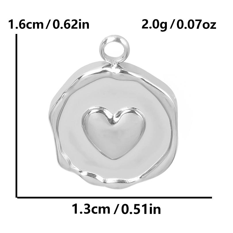 6pc Sweet Love Pendant Real Gold Plated Stainless Steel Heart Charms For Jewelry Making Supplies DIY Keychain Pendant Charm Bulk