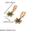 1 Pair Fashion Zirconia Flowers Dangle Earrings for Women Golden Earring Jewelry Wedding Party Accessories