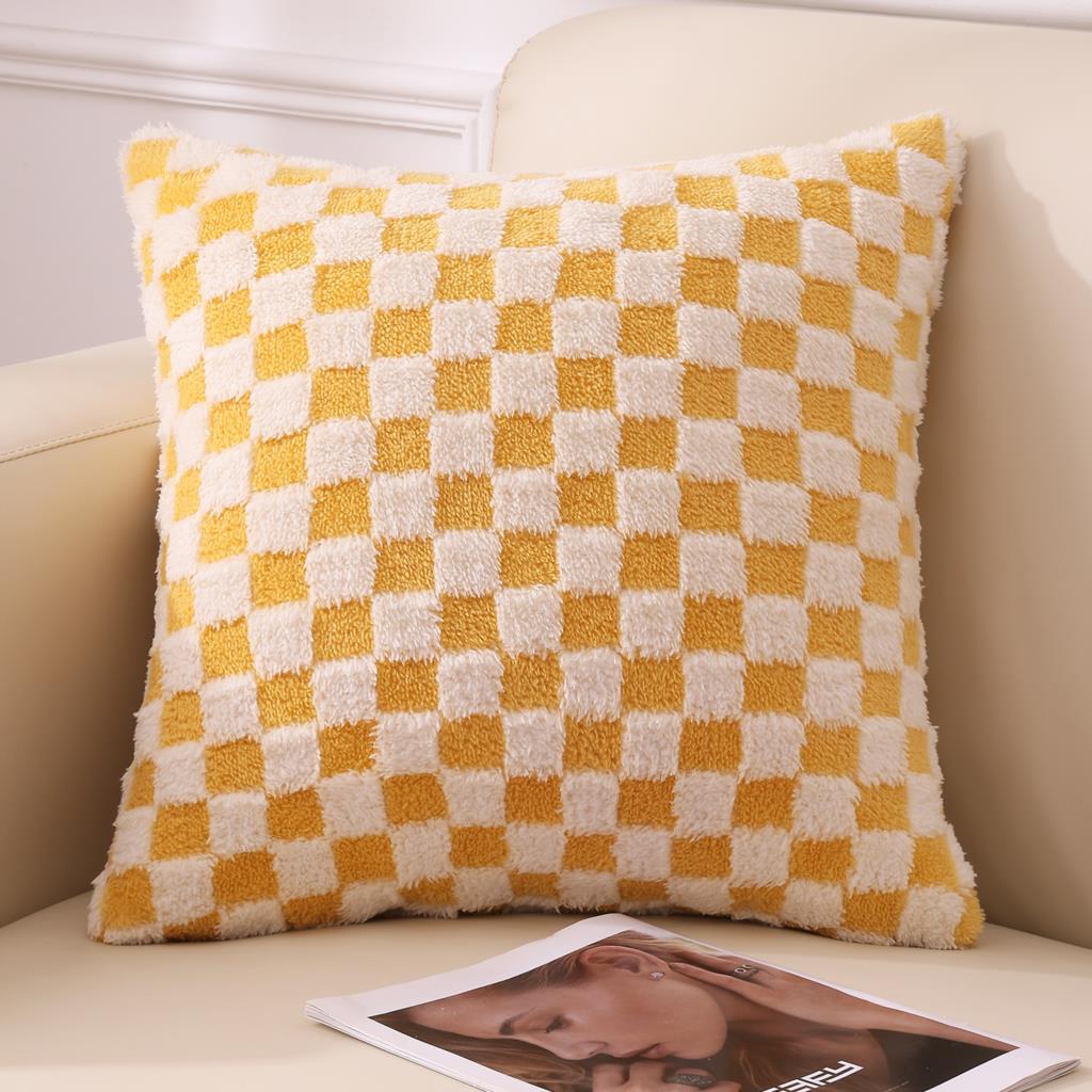 Olanly Pillow Cover Of Double-Side Checkerboard Smooth Cozy Pillowcase Checkered Pattern Super Soft Pillow Cover For Living Room