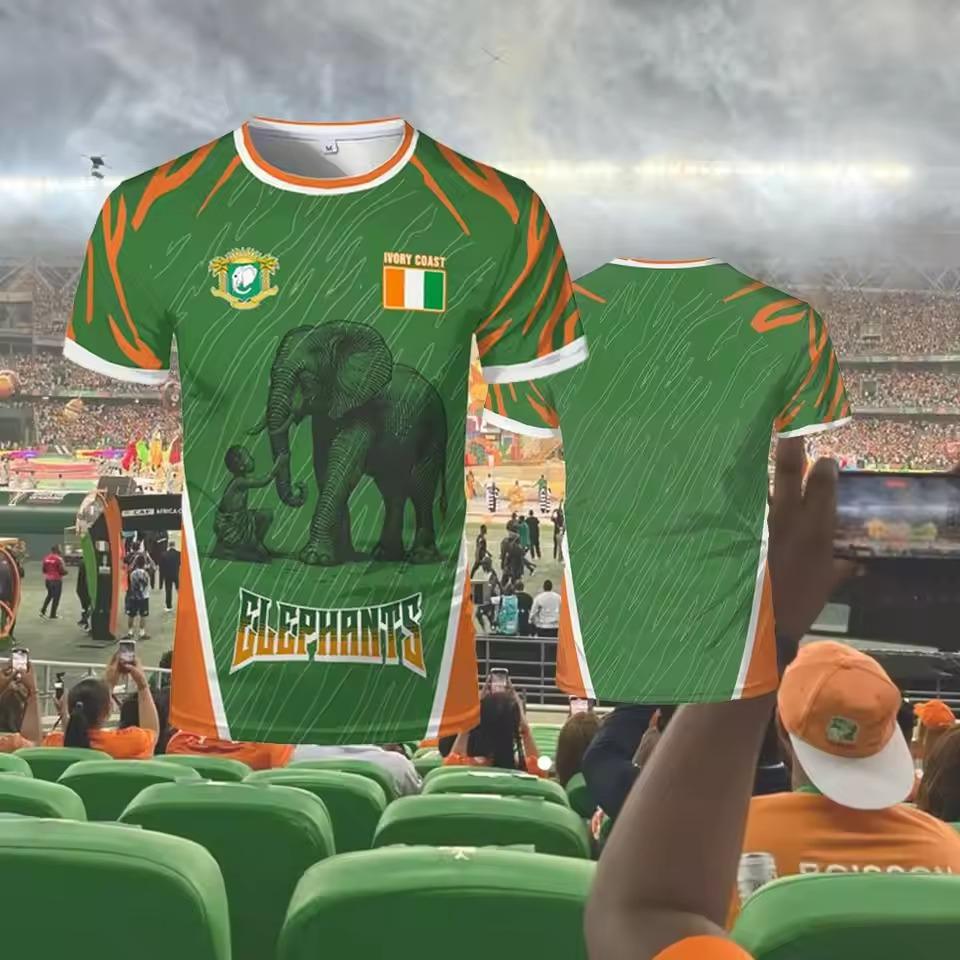 2026 New Ivory Coast Themed T-shirt Outdoor Sports Breathable Quick-drying Jersey Unisex Africa Cup Of Nations Fan Jersey