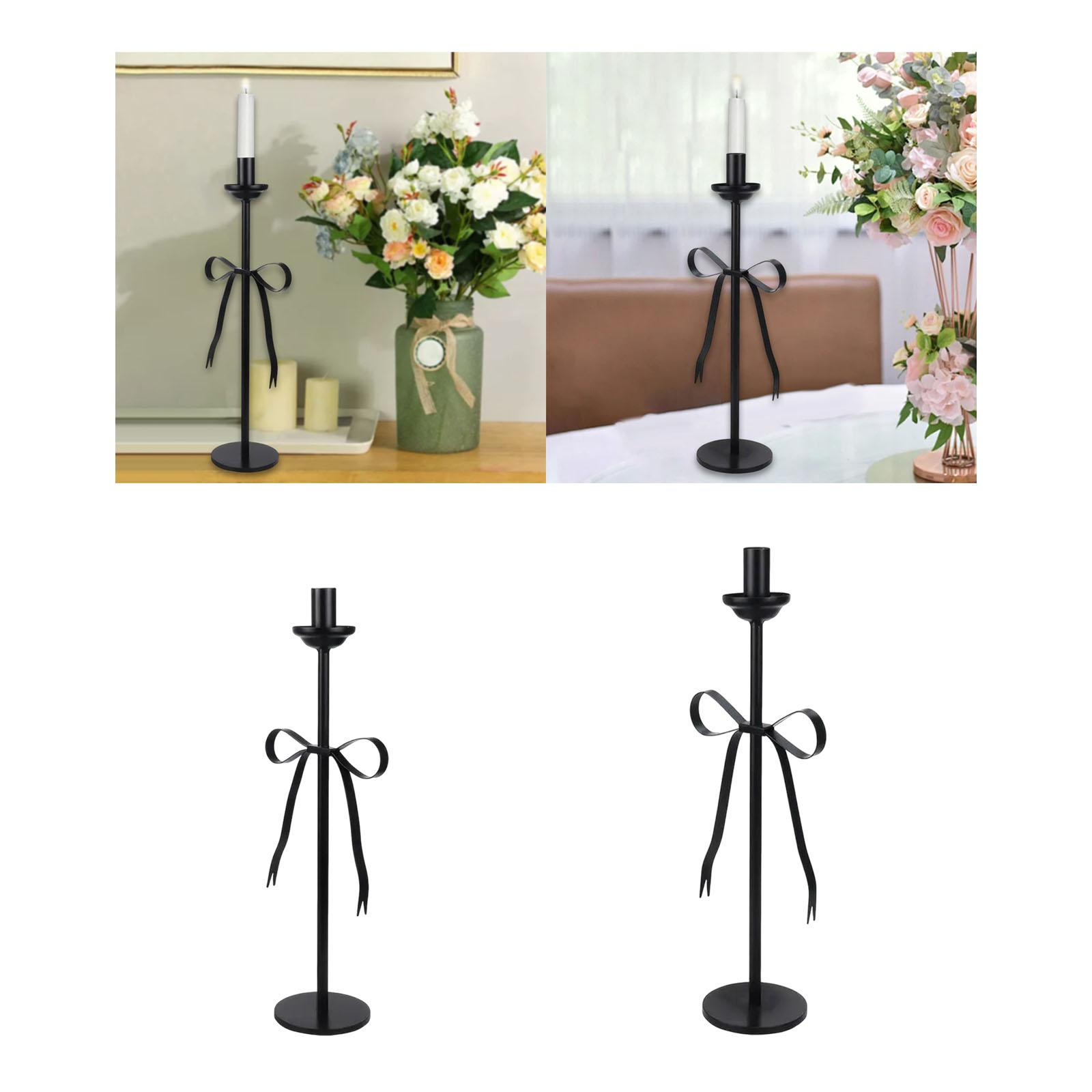 

Candlestick Bow Ornament Tabletop Candle Holder for Fireplace Holiday Home height 40cm