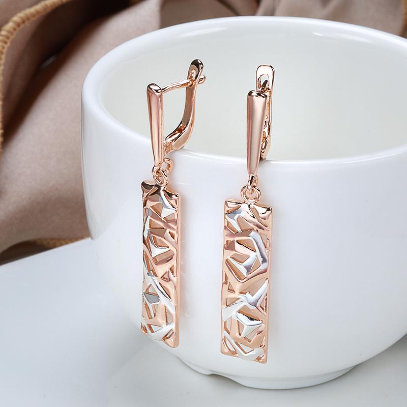 Nuovi Orecchini a Cerchio Largo Quadrati alla Moda da Donna Colore Oro Rosa Mix Bohemien Orecchini Lunghi Etnici Gioielli Retro