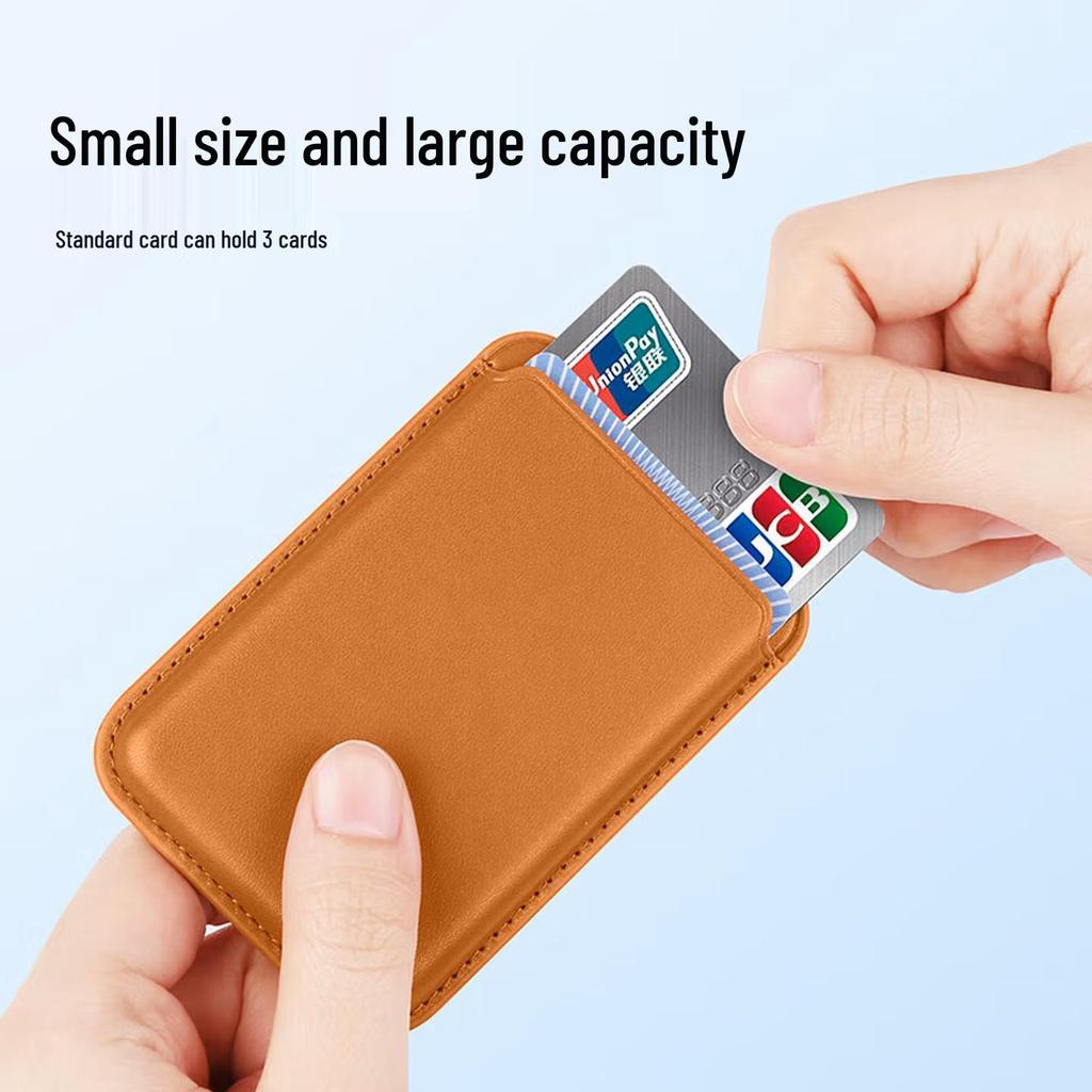 MagSafe Magnetic Card Holder Sleeve for iPhone 16/17, Strong Magnetic PU Leather, Official Style