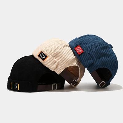 Unisex Vintage Beanie Hüte Männer Frauen Frühling Herbst Vermieter Hut Streetwear Hip Hop Brimless Hut Cord Kappe