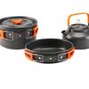 Outdoor Camping 2-3 Person Set Pot Plus Teapot Combination, Hard Aluminum Oxide Pot, Portable Camping Set Pot With Label