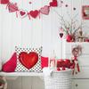 GEEORY Valentines Day Pillow Covers 18x18 Set of 4 Valentines Day Decor Polka Dot Red Love Heart Truck Hello Valentine Pillows Decorative Throw