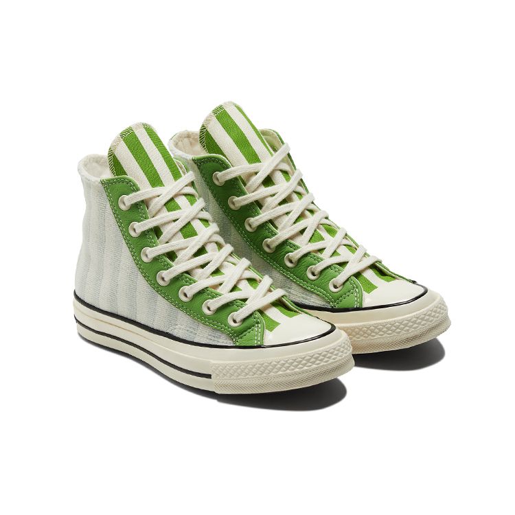 Converse Chuck Taylor All Star Color Block Versatile Non-Slip Durable Shock Absorbing High-Top Canvas Shoes Women Sneakers Green Blue 572865C