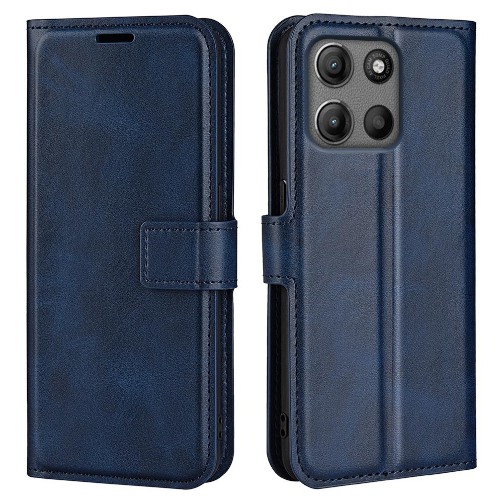 

Для Motorola Moto G15 4G Чехол-подставка Защита от царапин Кожа с текстурой теленка Чехол для телефона Blue