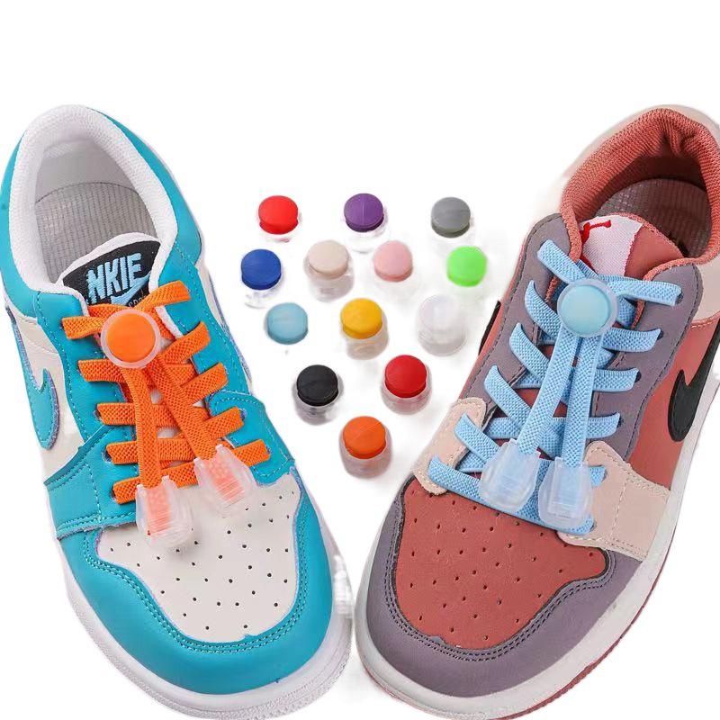 Colorful No-Tie Elastic Shoelaces with Pig Nose Buckle for Kids